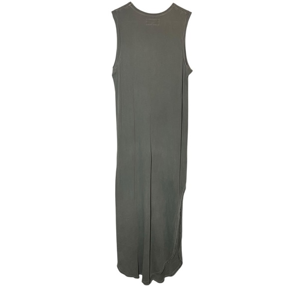 The Great Distressed Cotton Maxi Dress Sage Green Side Slit Sleeveless Size M - Picture 2 of 16